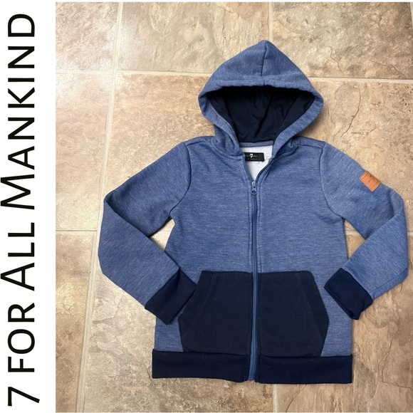 7 For All Mankind Other - 7 For All Mankind Two-Tone Blue Kids Hoodie